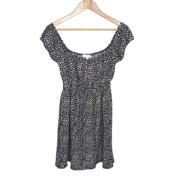 Topshop Black and White Smocked Animal Print Mini Dress - Picture 6 of 12